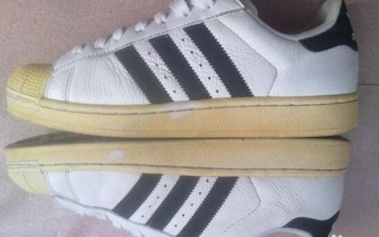 yellowish shoes to white
